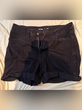Old Navy Black Denim Roll-Cuff Jean Shorts